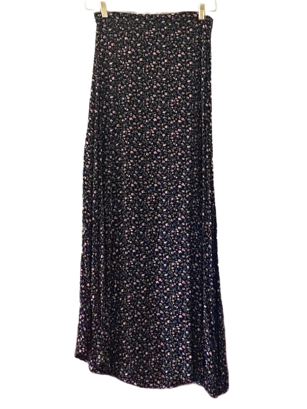 Women's Black Floral Maxi Skirt